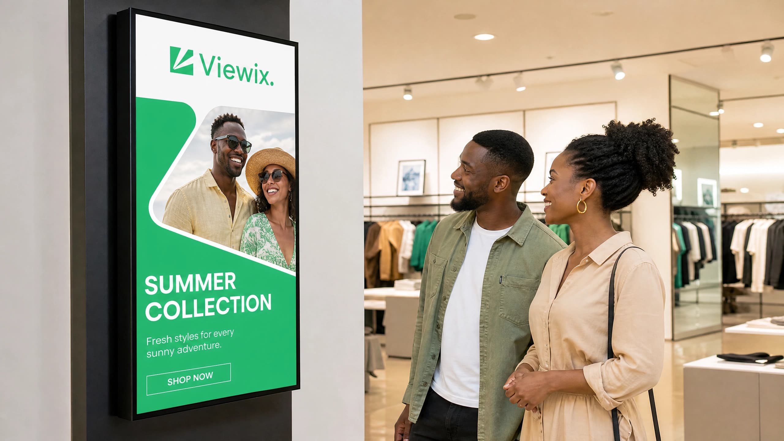 Viewix digital signage display in a retail store